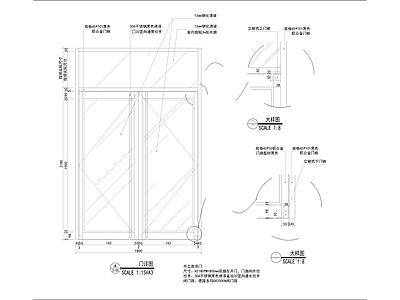 厨房门清洁间门节点 施工图 通用节点