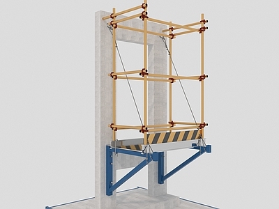 现代其它外架脚手架样板 脚手架 外架 挑架 花篮脚手架 三角支撑架钢绞线