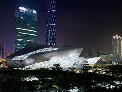 广州歌剧院建筑 效果图 施工图 公共建筑