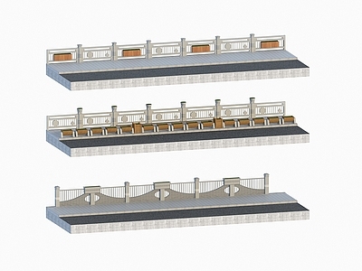 现代桥栏杆 石板 特色