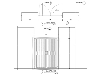 新中式入口铁艺大门详图 施工图 通用节点
