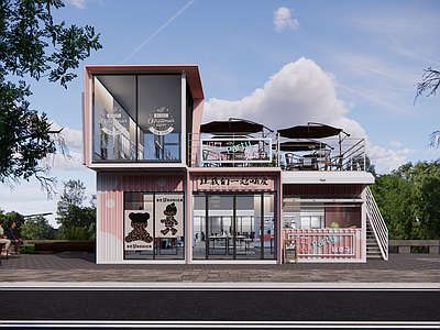 现代集装箱餐饮建筑