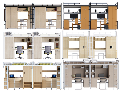 现代宿舍上床下桌 上下床 双层床