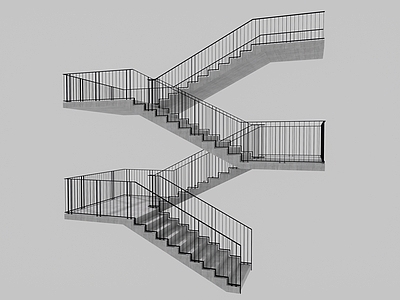 现代扶手楼梯 户外 金属