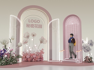 其他娱乐空间 欧式 拱 花 蝴蝶 美陈 网红拍照打卡