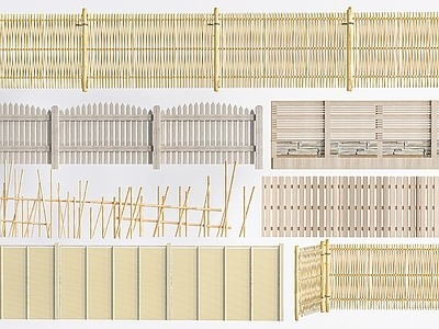 现代篱笆围墙 围栏 篱笆院墙 木篱笆 竹篱笆 栅栏