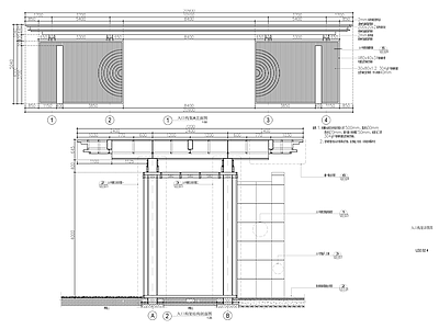 新中式小区入口廊架 施工图