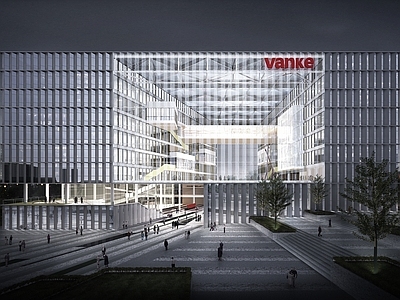 现代多层办公楼建筑 效果图 施工图