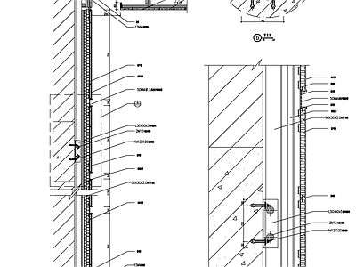 吸音板铝板蜂窝板墙体节点 施工图