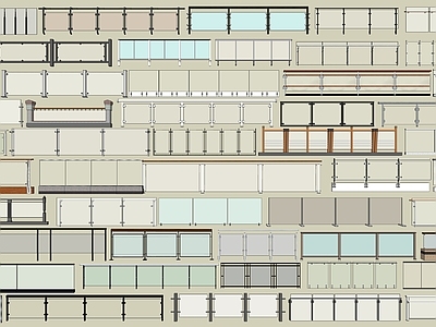 现代玻璃栏杆 扶手 木材 石材