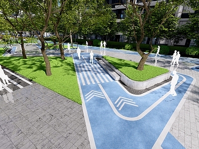现代小区健身活动场地 运动健身区