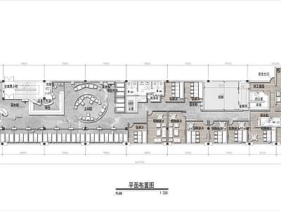 900㎡咖啡馆休闲会所平面布置图