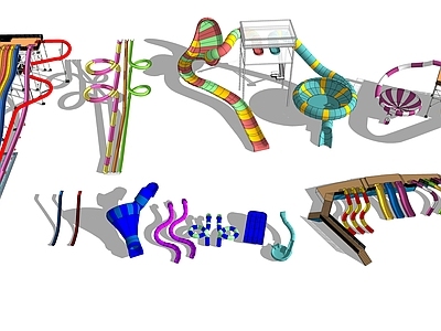 水上乐园滑梯 水上乐园 组合滑梯 大喇叭 彩虹滑梯 儿童滑梯