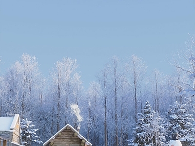 现代雪景木屋 独栋别墅民宿 小雪人偶 民宿小木屋 雪景木屋民宿度假房