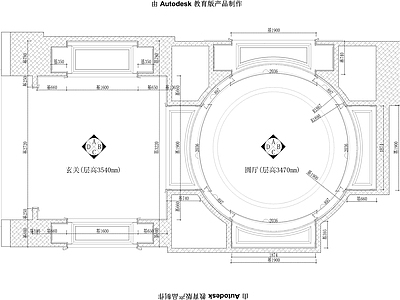 玄关圆厅欧式护墙板木饰面 图库