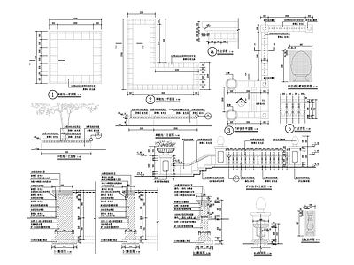 欧式台阶种植池 施工图 景观小品