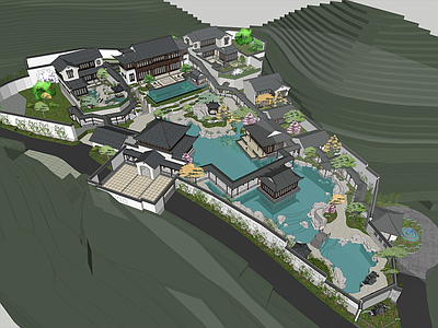中式会所 山水庭院