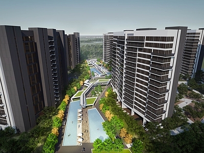 现代小区景观 住宅景观