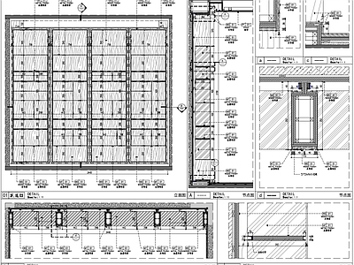 书柜书架节点 施工图 柜类 家具节点详图