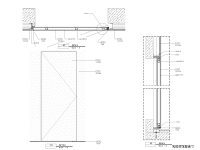 乳胶漆饰面暗门节点 施工图 隐形