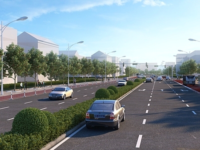 现代道路 市政马路 道路设施