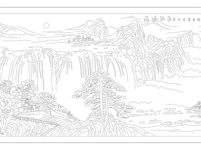 山水装饰画 图库