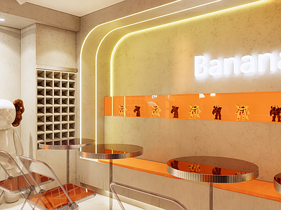 现代网红手办模型奶茶店
