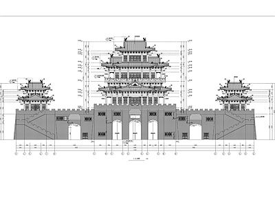 北方城门楼古建筑 施工图