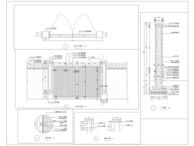 铁艺景观大门 施工图 通用节点