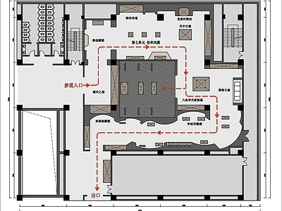 渭南博物馆展厅平面图
