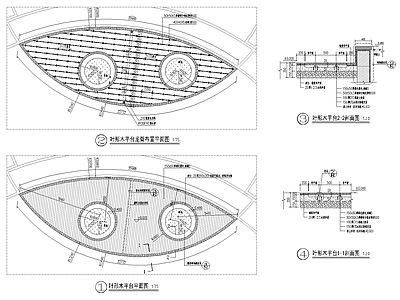 圆形木平台节点 施工图