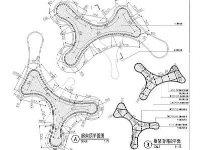 休闲造型廊架做法 施工图
