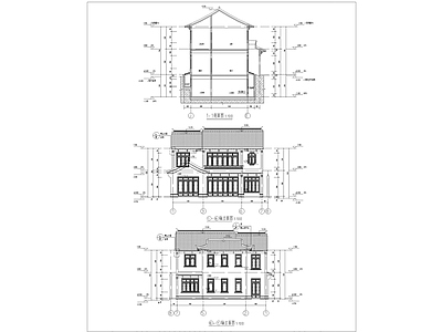 北方中式合院别墅建筑 施工图