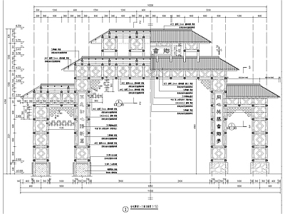 仿竹牌坊 施工图 景观小品