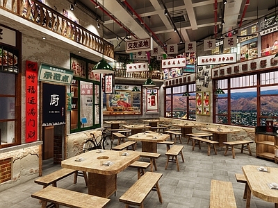 现代怀旧风火锅店