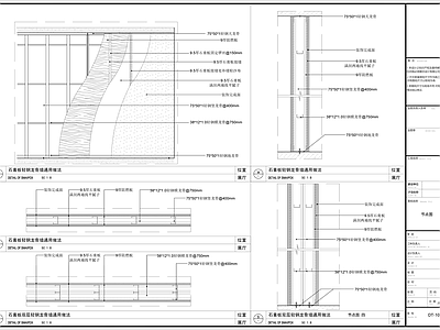 轻钢龙骨石膏板墙体工艺节点详图 施工图