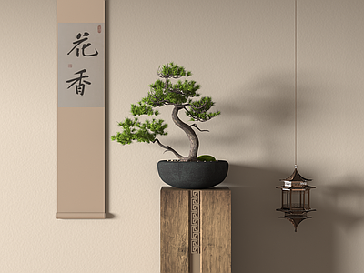 新中式松树盆景