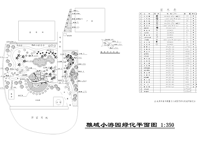 雅域小游园景观植物绿化平面