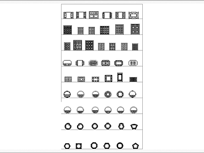 中式各类雕花图案 施工图
