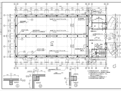2层局部3层生产车间建筑 施工图 工业建筑 产业园建筑