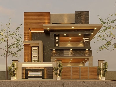 多层住宅 现代住宅低聚3D模型