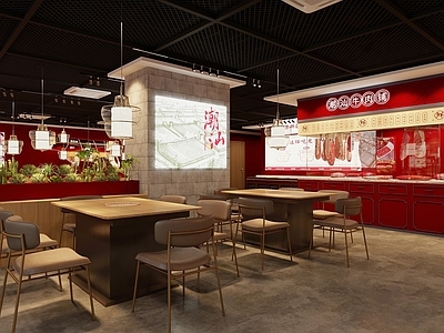 中式潮汕火锅店 椅组合