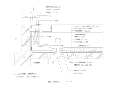 屋顶防水及隔热大样图 施工图 建筑通用节点 建筑工程节点