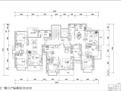 11层1梯塔楼户型详图 施工图
