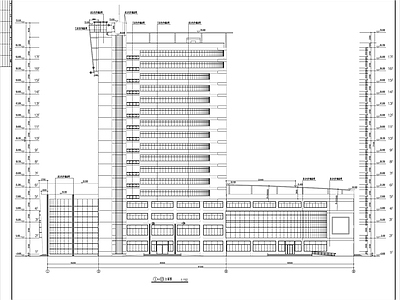 高层L型办公楼建筑 施工图