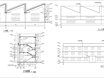 某织造业工厂印花车间建筑 施工图 工业建筑 产业园建筑