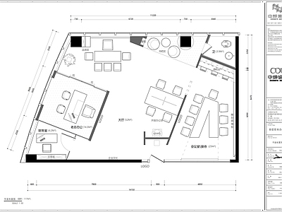 现代办公室室内 施工图