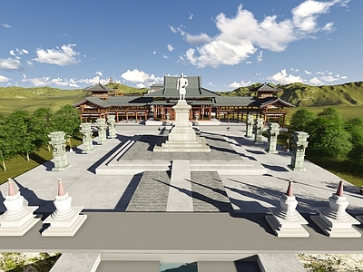 中式古建 古城