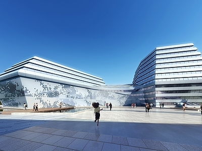 现代滨海展览馆建筑