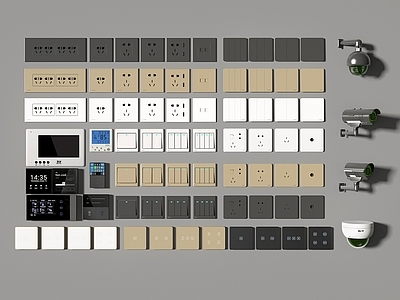 开关插座 智能开关组合 摄像头五金构建